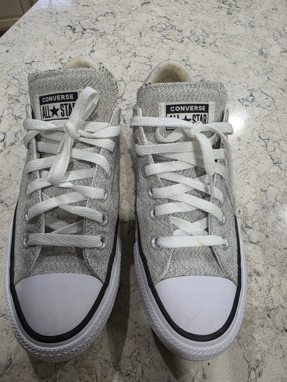 Converse Low Top Sneakers - Light Gray & White - Picture 2 of 5